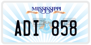 ADI858  license plate in MS