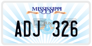 ADJ326  license plate in MS