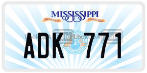 ADK771  license plate in MS