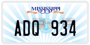 ADQ934  license plate in MS