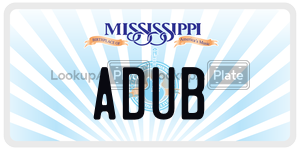ADUB  license plate in MS