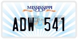 ADW541  license plate in MS