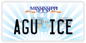 AGUICE  license plate in MS