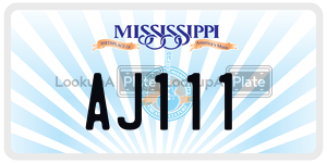 AJ111  license plate in MS