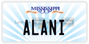 ALANI license plate in Mississippi