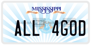 ALL4GOD  license plate in MS