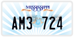 AM3724  license plate in MS