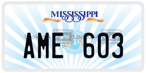 AME603  license plate in MS