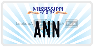 ANN  license plate in MS