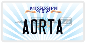 AORTA  license plate in MS