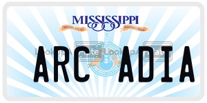 ARCADIA  license plate in MS