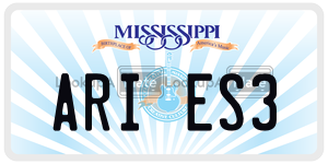 ARIES3 license plate in Mississippi
