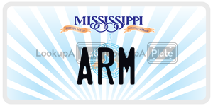 ARM  license plate in MS