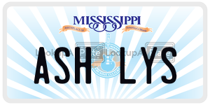 ASHLYS  license plate in MS