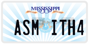 ASMITH4  license plate in MS