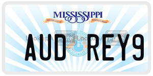 AUDREY9 license plate in Mississippi