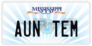 AUNTEM  license plate in MS