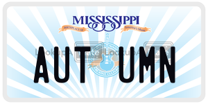 AUTUMN license plate in Mississippi