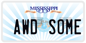AWDSOME  license plate in MS