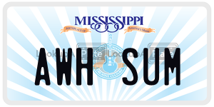 AWHSUM  license plate in MS