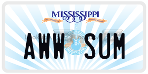 AWWSUM  license plate in MS