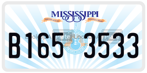 B1653533  license plate in MS