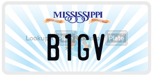 B1GV  license plate in MS
