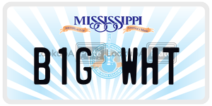 B1GWHT  license plate in MS