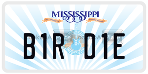 B1RD1E  license plate in MS