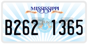 B2621365 license plate in Mississippi