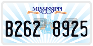 B2628925 license plate in Mississippi