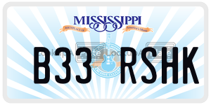 B33RSHK  license plate in MS