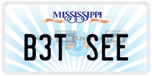 B3TSEE  license plate in MS