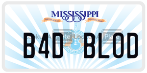 B4DBLOD  license plate in MS