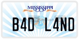 B4DL4ND  license plate in MS