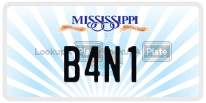 B4N1  license plate in MS
