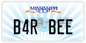 B4RBEE  license plate in MS