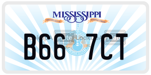 B667CT  license plate in MS