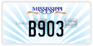 B903  license plate in MS