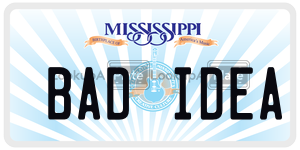 BADIDEA  license plate in MS
