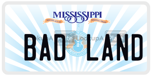 BADLAND  license plate in MS