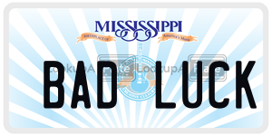 BADLUCK  license plate in MS