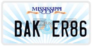 BAKER86  license plate in MS