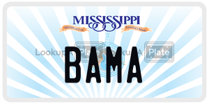 BAMA  license plate in MS