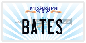 BATES  license plate in MS