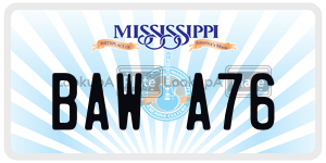 BAWA76  license plate in MS