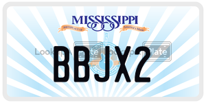 BBJX2  license plate in MS