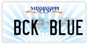 BCKBLUE license plate in Mississippi