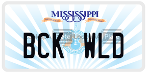 BCKWLD  license plate in MS