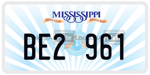 BE2961  license plate in MS